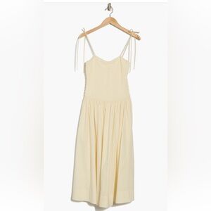 NWT Lush Cream Tied Strap Drop Waist Midi Dress